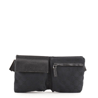 Gucci Vintage Double Belt Bag GG Canvas Small
