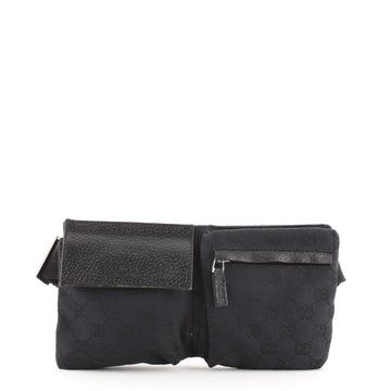 Gucci Vintage Double Belt Bag GG Canvas Small