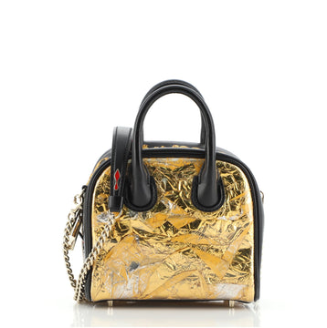 Christian Louboutin Marie Jane Satchel Metallic PVC and Leather Nano