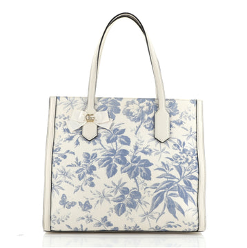 Gucci GG Ribbon Tote Coated Printed Canvas Medium