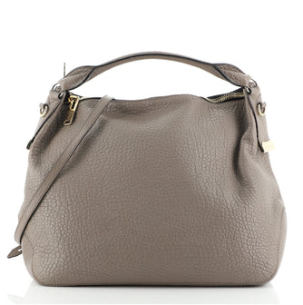 Burberry Ledbury Convertible Hobo Heritage Grained Leather Medium