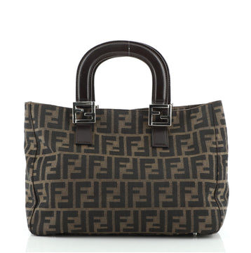 Fendi Vintage FF Handle Tote Zucca Canvas Small