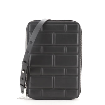 Bottega Veneta Grid Zip Around Crossbody Bag Embossed Padded Leather