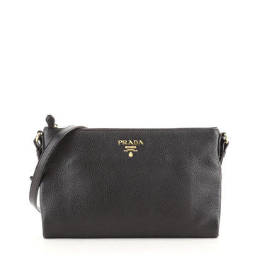 Prada Flat Zip Crossbody Bag Vitello Daino Mini