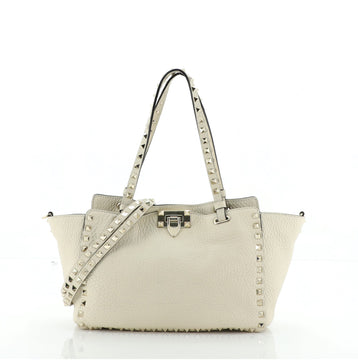 Valentino Rockstud Tote Pebbled Leather Small