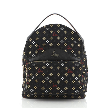 Christian Louboutin Backloubi Backpack Embroidered Canvas Small