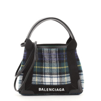 Balenciaga Navy Cabas Wool XS