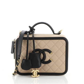 Chanel Filigree Vanity Case Quilted Caviar Medium