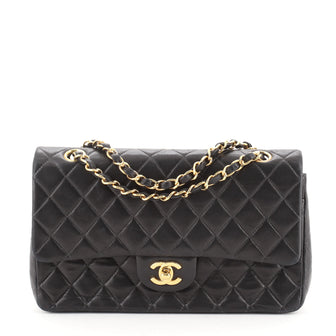 Chanel Vintage Classic Double Flap Bag Quilted Lambskin Medium