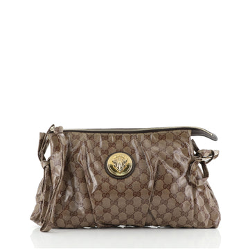 Gucci Hysteria Zip Clutch GG Coated Canvas Large