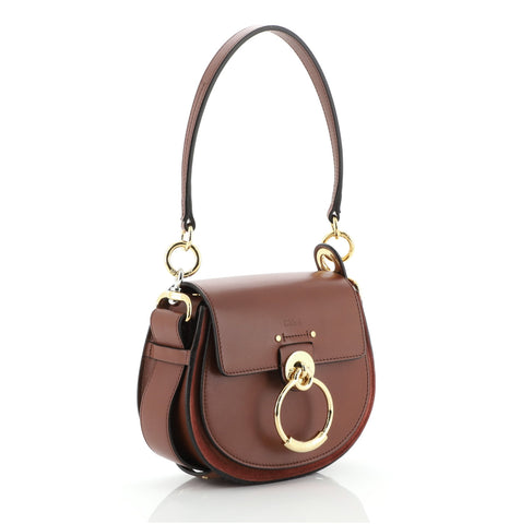 Chloe Tess Bag Leather Small Brown 61020483