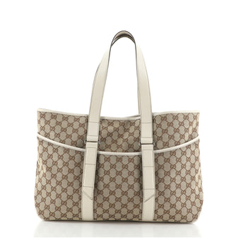 Gucci Belted Tote GG Canvas with Perforated Leather XL