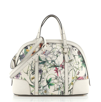 Gucci Nice Top Handle Bag Flora Coated Canvas with Leather Small
