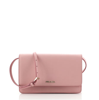 Prada Wallet on Strap Saffiano Leather Small