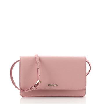 Prada Wallet on Strap Saffiano Leather Small