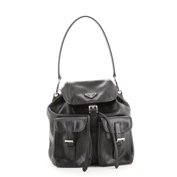 Prada Double Pocket Shoulder Bag Soft Calf Medium