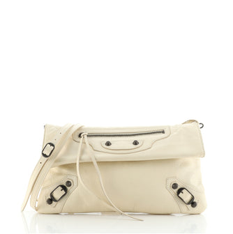 Balenciaga Classic Studs Envelope Strap Clutch Leather