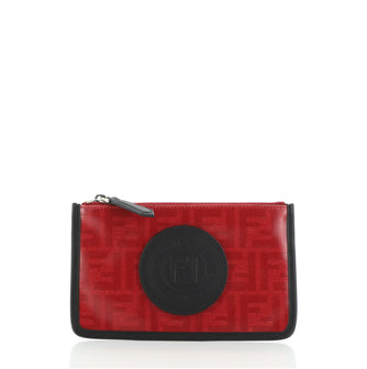 Fendi Canvas Wallet In Red Fendi 8BR001 Red Zucchino Logo Mama