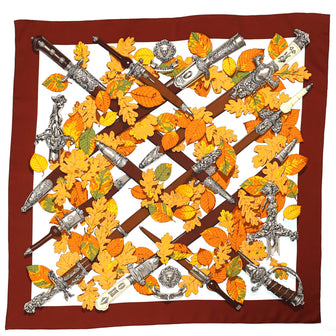 Hermes Au Plus Dru Scarf Printed Silk 90