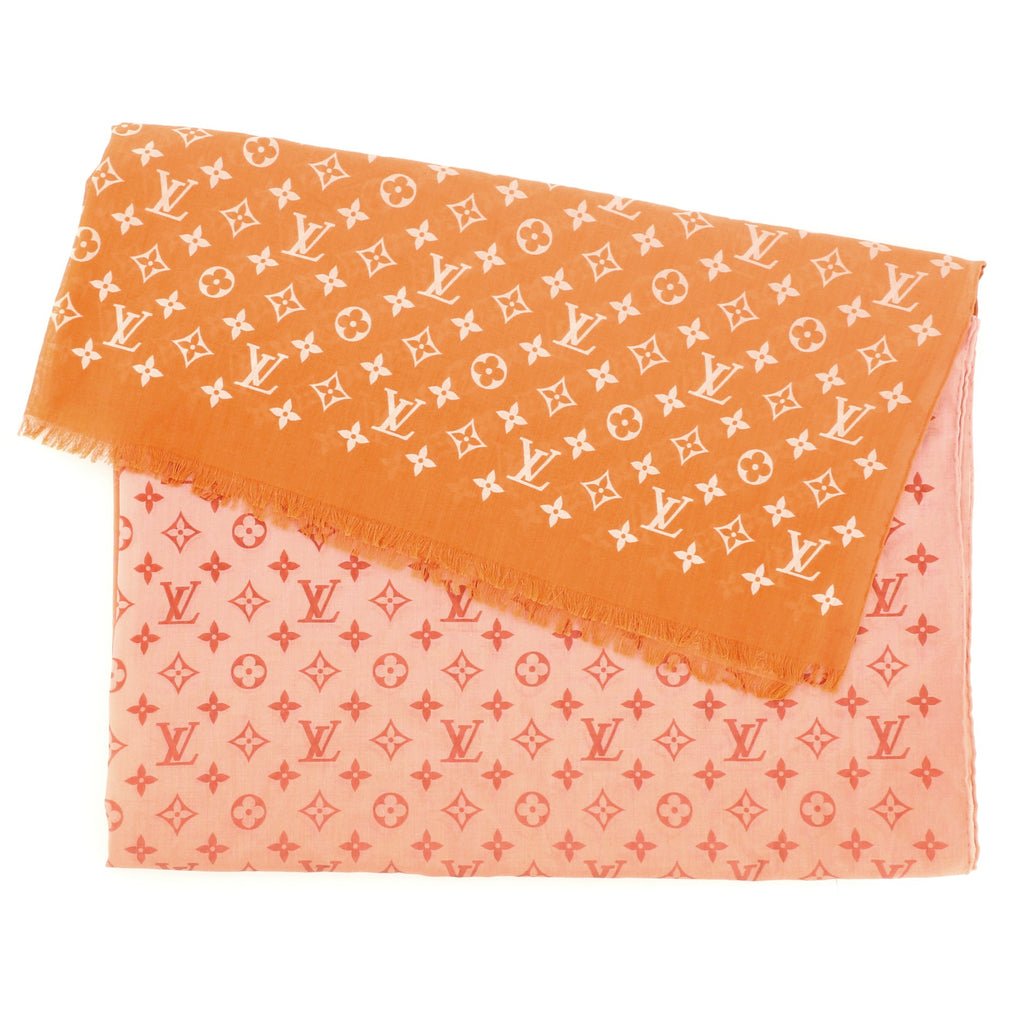Louis Vuitton Sunrise Shawl Monogram Cotton Pink 61020593