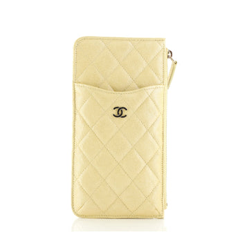 Chanel Classic Phone Case Pouch Quilted Iridescent Caviar