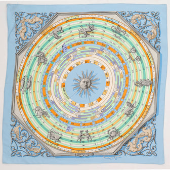 Hermes Dies Et Hore Scarf Printed Silk 90