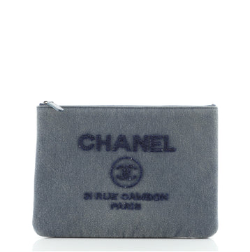 Chanel Deauville Pouch Denim with Sequins Medium