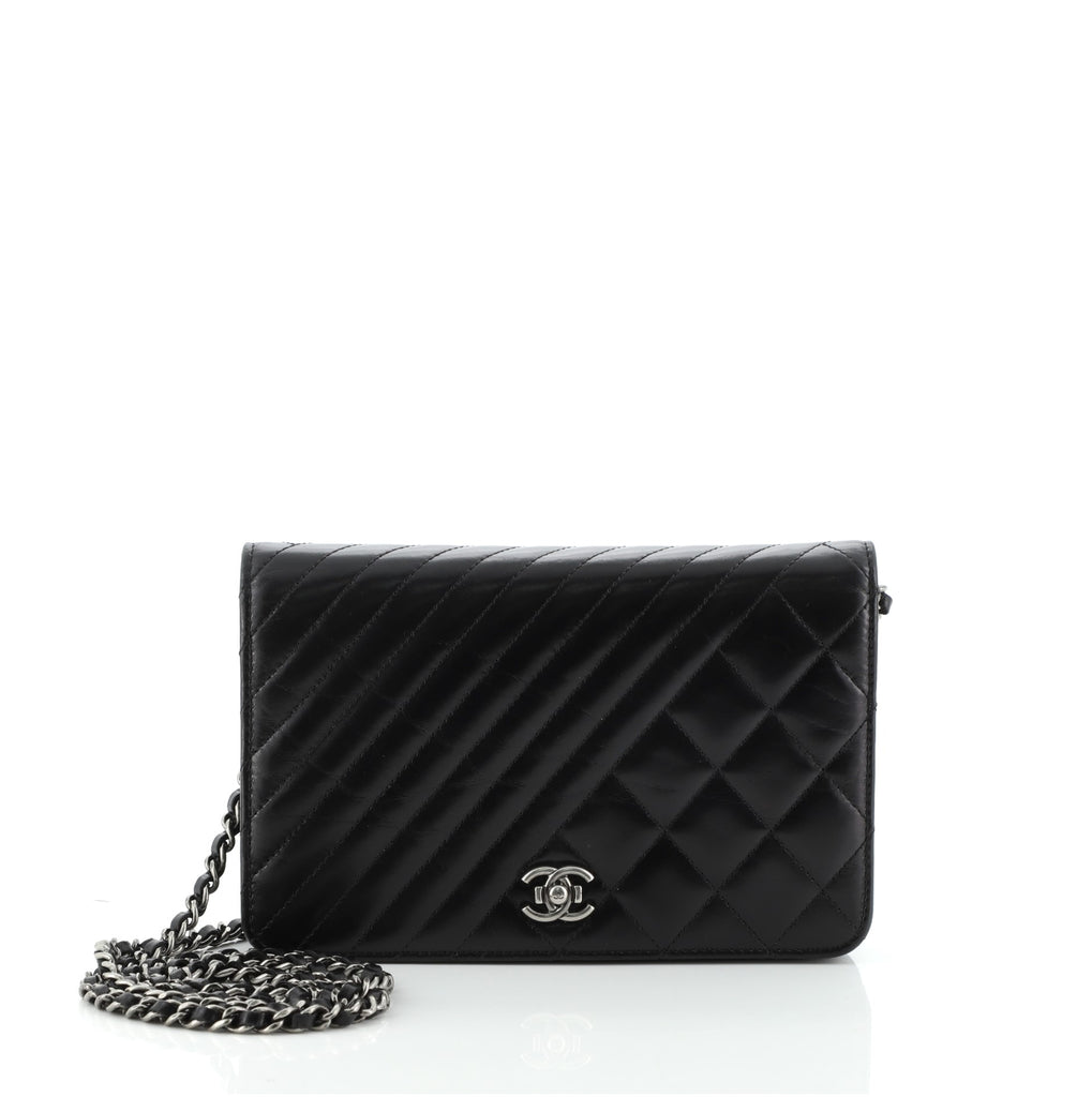 Chanel Coco Boy Wallet on Chain Quilted Lambskin Black 61020638