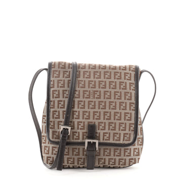 Fendi Vintage Flap Crossbody Bag Zucchino Canvas Small