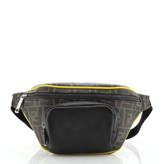 Fendi Front Pocket Waist Bag Zucca Coated Canvas and Leather