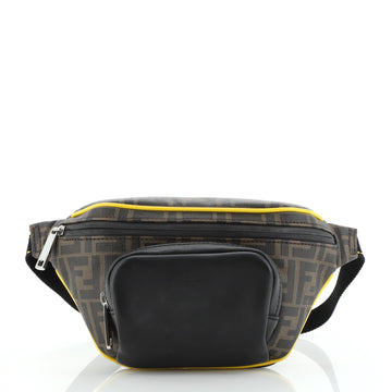 Fendi Front Pocket Waist Bag Zucca Coated Canvas and Leather