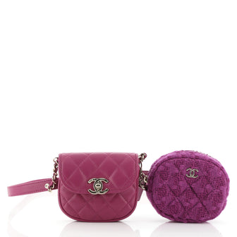 Chanel CC Waist Bag with Coin Purse Quilted Lambskin and Tweed