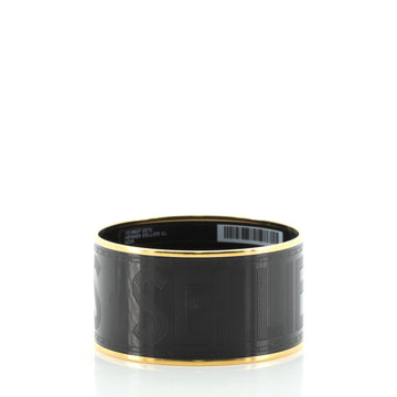 Hermes Sellier Bangle Bracelet Etched Enamel XL
