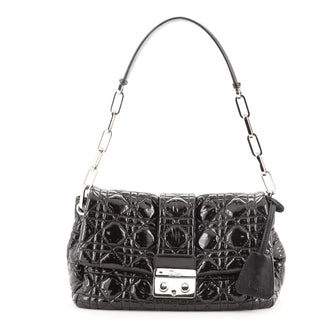 Christian Dior New Lock Flap Bag Cannage Quilt Patent Small