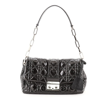 Christian Dior New Lock Flap Bag Cannage Quilt Patent Small