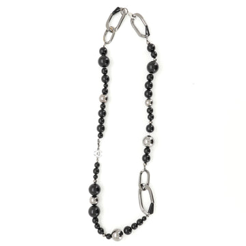 Chanel Beaded Long Necklace Ruthenium