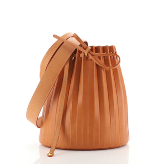 Mansur Gavriel Pleated Bucket Bag Leather Medium