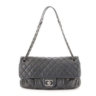 Chanel Coco Pleats Flap Bag Quilted Iridescent Calfskin Large