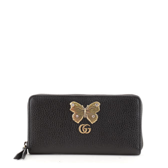 Gucci GG Marmont Zip Around Wallet Embellished Leather