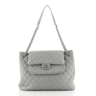 Chanel Classic Flap Shopping Tote Quilted Caviar Large
