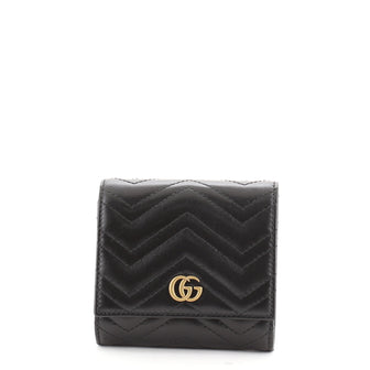 Gucci GG Marmont Card Case Wallet Matelasse Leather