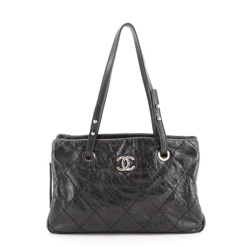 Chanel On The Road Shopping Tote Quilted Leather Medium