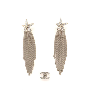 Chanel Star Tassel Earbud Charms Crystal Embellished Metal