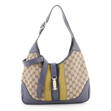 Gucci Jackie Original Web Shoulder Bag Leather and GG Canvas Medium