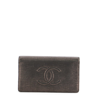 Chanel Timeless L-Yen Wallet Lizard Effect Nubuck Long