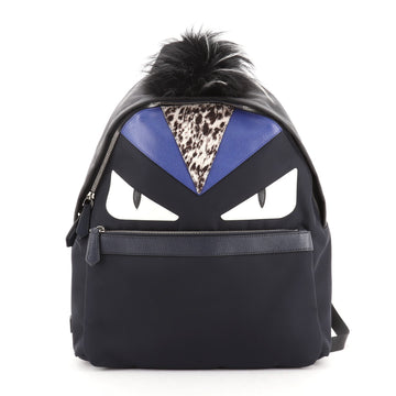 Fendi Monster Backpack Nylon with Leather and Fur Large