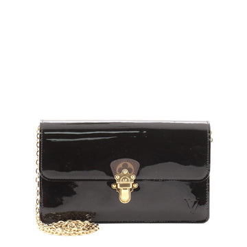 Louis Vuitton Cherrywood Chain Wallet Vernis with Monogram Canvas