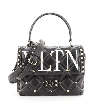 Valentino VLTN Candystud Top Handle Bag Printed Leather Medium