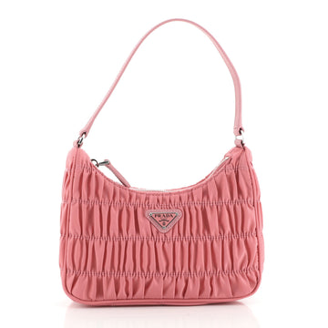 Prada Hobo Tessuto Gaufre with Saffiano Mini