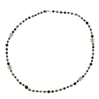 Chanel CC Long Necklace Faux Pearls and Beads